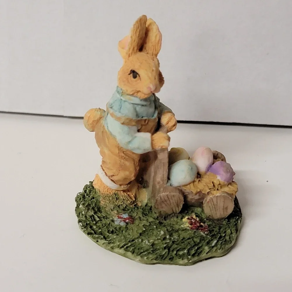 Easter Bunny Pushing Cart With Eggs 1 & 1/2 Incges Tall